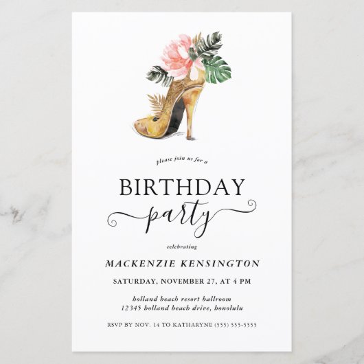 予算エレガント金ゴールドフローラヒール誕生日パーティー (正面)