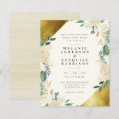 予算エレガント金ゴールド幾何学的フローラ結婚 (正面/裏面)