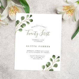 予算エレガント21年の誕生日パーティーの招待