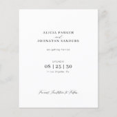 予算エレガント3写真結婚式の日付カードを保存 (裏面)