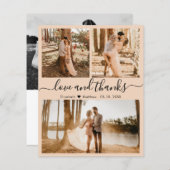 予算エレガント3 Photo Collage結婚's Thank You (正面/裏面)