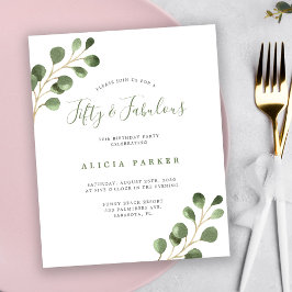 予算エレガント50年の誕生日パーティーの招待