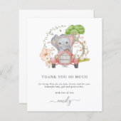 予算エレファントカーベビーシャワーありがとう (正面/裏面)