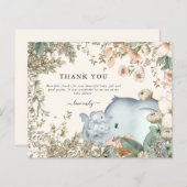 予算エレファントツインズクリームベビーシャワーありがとう (正面/裏面)