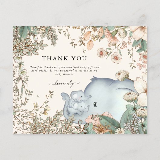 予算エレファントツインズクリームベビーシャワーありがとう (正面)