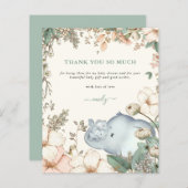 予算エレファントツインズセージ赤ちゃんシャワーありがとう (正面/裏面)