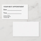 予算オフィスアポイントメントカードの一括 予約カード (正面/裏面)