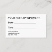 予算オフィスアポイントメントカードの一括 予約カード (正面)