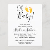 予算オベビーイエロー足ベビーシャワー招待状 (正面)