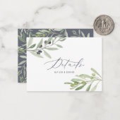 予算オリーブの枝の結婚葉の詳細 ノートカード (正面/裏面インサイチュ)