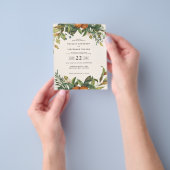 予算オレンジの柑橘類フローラ結婚式の日付を保存 チラシ (手)