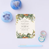 予算オレンジの柑橘類フローラ結婚式の日付を保存 チラシ (シングル)