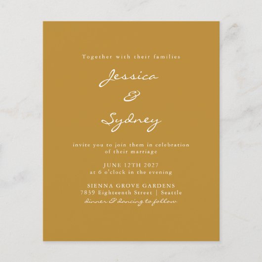 予算オークレスモダンクリプト結婚式招待状 (正面)