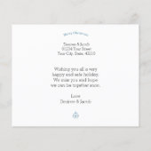 予算オーナメントメリークリスマスブルーティール（緑がかった色）ホリデイ (裏面)