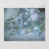 予算オーナメントメリークリスマスブルーティール（緑がかった色）ホリデイ (正面)