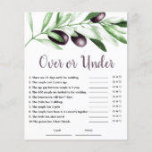 予算オーバーまたは下オリーブブライダルシャワーゲーム (正面)