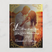 予算オーバーレイ写真エレガントな結婚式の招待状 インビテーションポストカード (正面)