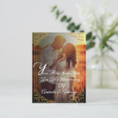 予算オーバーレイ写真エレガントな結婚式の招待状 インビテーションポストカード (スタンド正面)