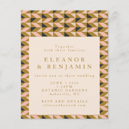 予算オールインワンアールデコ金ゴールド結婚式の招待