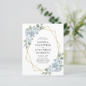 予算オールインワンブルーフローラ結婚式招待状 (スタンド正面)