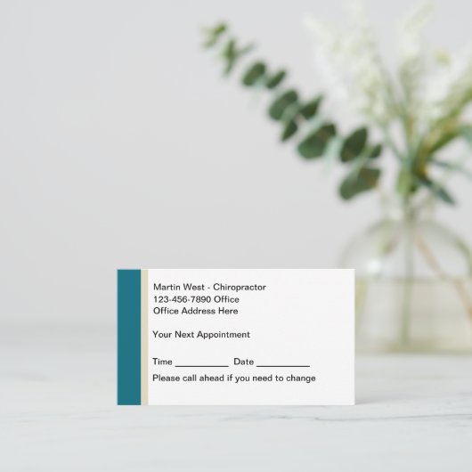 予算カイロプラクターアポイントメント名刺 予約カード (スタンド正面)
