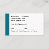 予算カイロプラクターアポイントメント名刺 予約カード (正面)