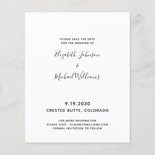 予算カスタムのペットフォトドッグ結婚式の日付を保存 (裏面)