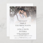 予算カスタム写真QRコード結婚式招待状 (正面/裏面)