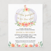 予算カボチャ小さなベビーシャワー招待状 (正面)