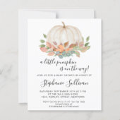 予算カボチャ小さなベビーシャワー招待状 (正面)