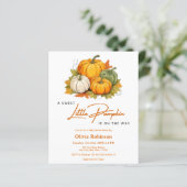 予算カボチャ小さなベビーシャワー招待状 (スタンド正面)