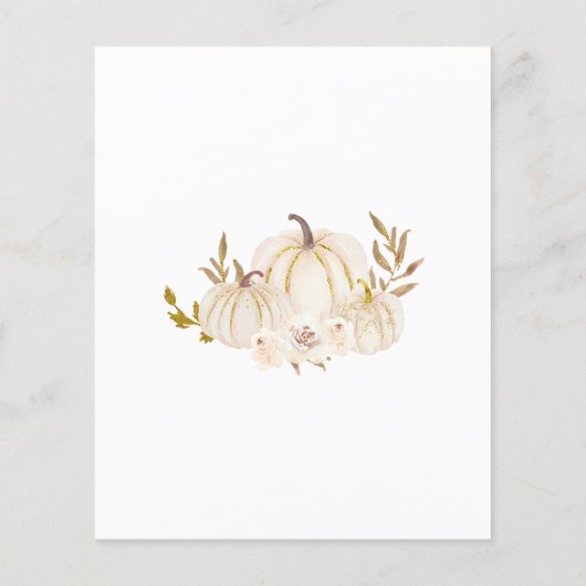 予算カボチャ小さなベビーシャワー招待状 チラシ (裏面)