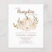 予算カボチャ小さなベビーシャワー招待状 チラシ (正面)