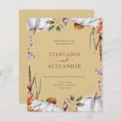 予算カボチャ結婚フローラのQRコード招待状 (正面/裏面)