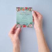 予算カラフルフローラブライダルシャワー招待 チラシ (手)