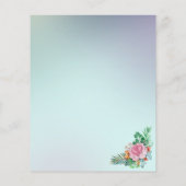 予算カラフルフローラブライダルシャワー招待 チラシ (裏面)