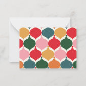 予算カラフルヴィンテージのクリスマス写真 ノートカード (裏面)