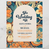 予算カラフルGroovyモダンレトロ70sフローラ結婚 チラシ (正面)