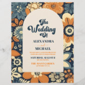 予算カラフルGroovyモダンレトロ70sフローラ結婚 チラシ (正面)