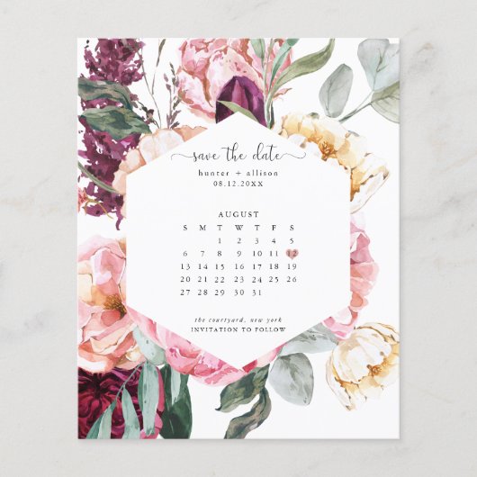 予算カレンダー Save the Date | Annabeth フライヤー (正面)