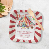 予算カーニバルサーカスショー&アニマルズ誕生日 ペーパープレート