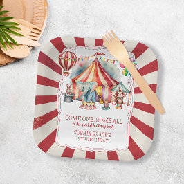 予算カーニバルサーカスショー&アニマルズ誕生日 ペーパープレート