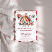 予算カーニバルサーカスショー&アニマルズ誕生日 招待状