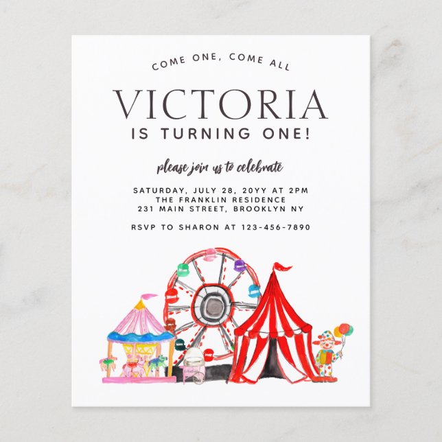 予算カーニバルサーカスフェスティバルパーティーキッド誕生日 (正面)