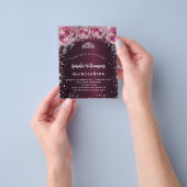 予算キンセアニェラピンクバーガンディフローラ招待 チラシ (手)