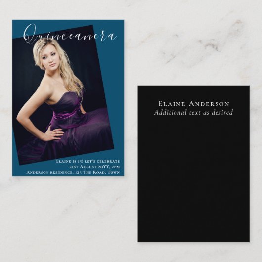 予算キンセアニェラ写真招待状発表 ノートカード (正面/裏面)