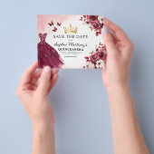 予算キンセアニェラ日付を保存フローラBurgundy チラシ (手)