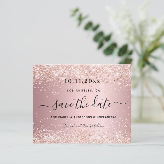 予算キンセアニェラ赤面ピンクの日付を保存 (スタンド正面)