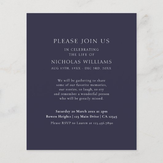 予算クラシックお祝い生涯写真葬儀 チラシ (裏面)