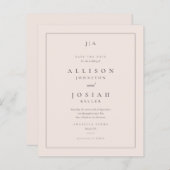 予算クラシックのモノグラム結婚式日付の保存 (正面/裏面)